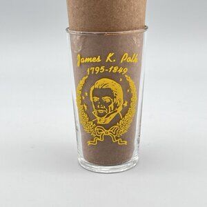 Vintage US Presidential Portrait 4.5" Juice Glass James K. Polk 1795-1849